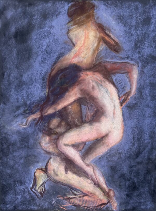 linda-groene-Swept-up-in-the-current-of-the-river-of-life-pastel-19X25X0.2-scaled